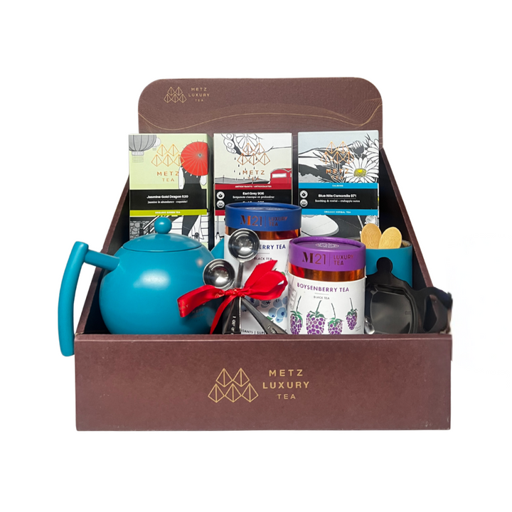 Peacock Holiday Teapot Hamper Gift Box Set